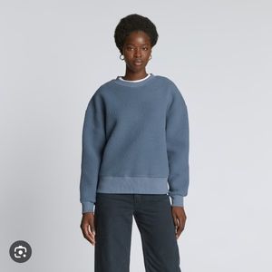 Everlane S Renew Cozy Teddy Oversized Crew in Faded Blue